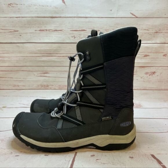 Keen Kids 'Hoodoo' Waterproof Winter Snow Boots In Black Sz 5 Big Girl - Picture 8 of 11